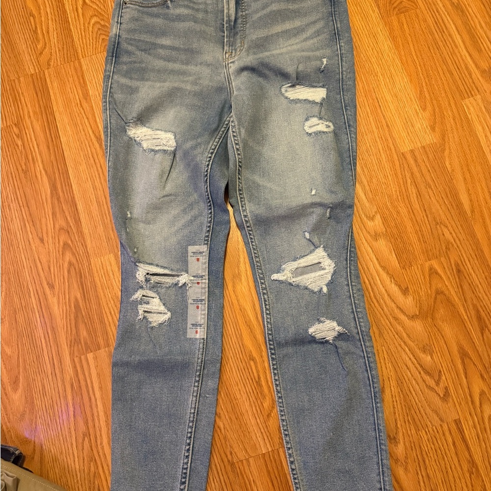 Old Navy Light Blue Distressed Skinny Jeans